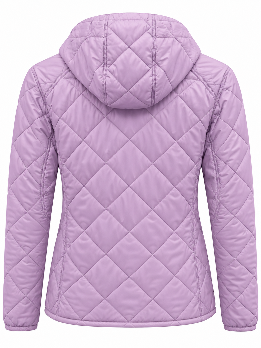 Diamond Quilted Bomber Hoodie - Quiet Violet