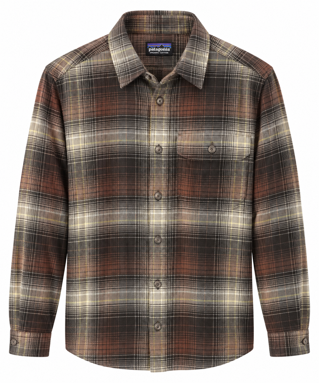 Patagonia Fjord Flannel - Den Brown Plaid